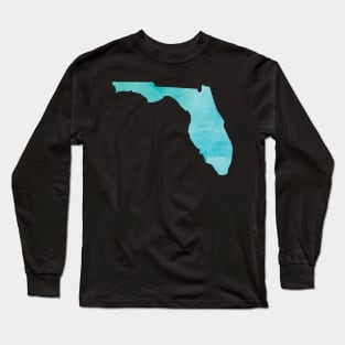 Florida State outline in blue Long Sleeve T-Shirt